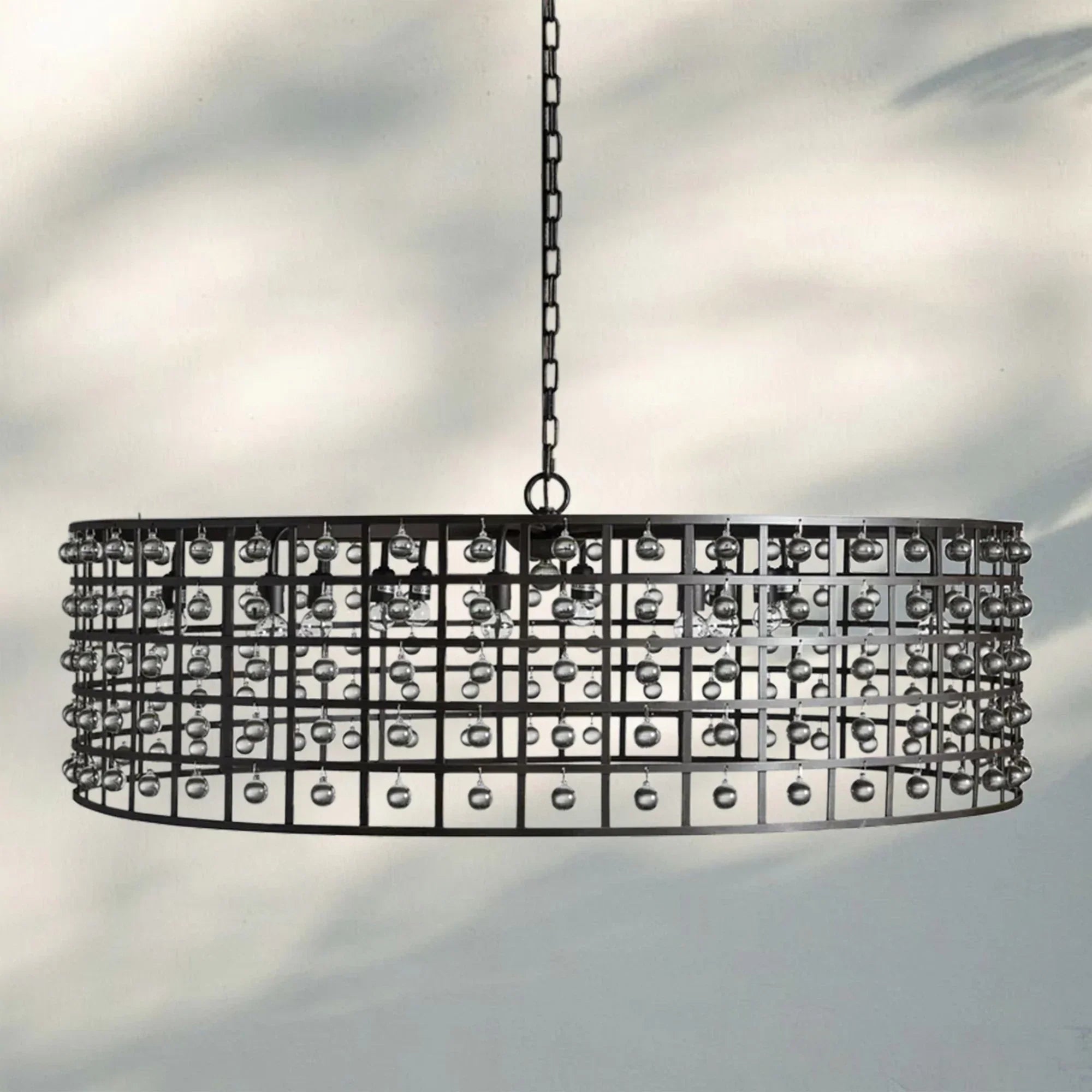 La Caged Round Chandelier 6/8/12 Light-12-Light-Bronze-