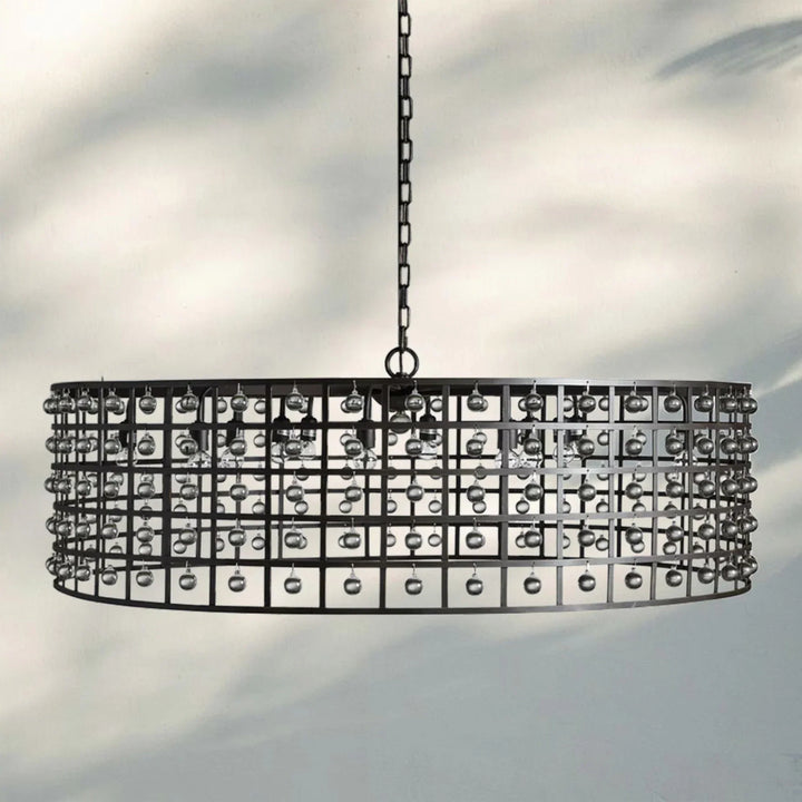 La Caged Round Chandelier 6/8/12 Light-12-Light-Bronze-
