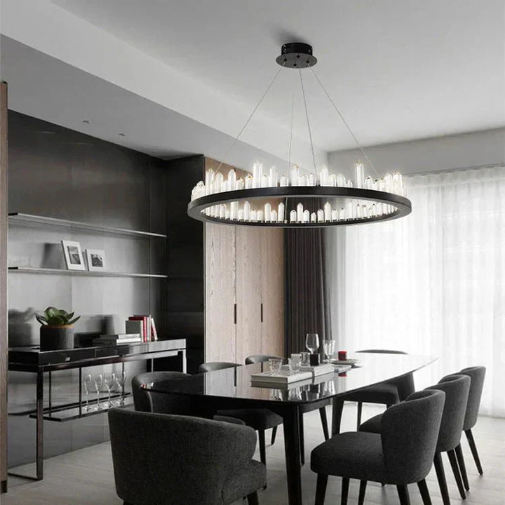 Leti Crystal Round Chandelier - Arialamps
