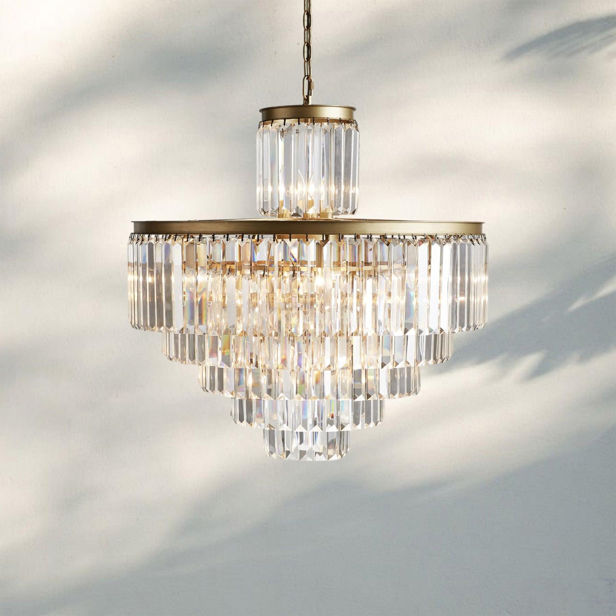Layland Tiered Round Chandelier Lighting-22-Light 32.5''-Antique Brass-