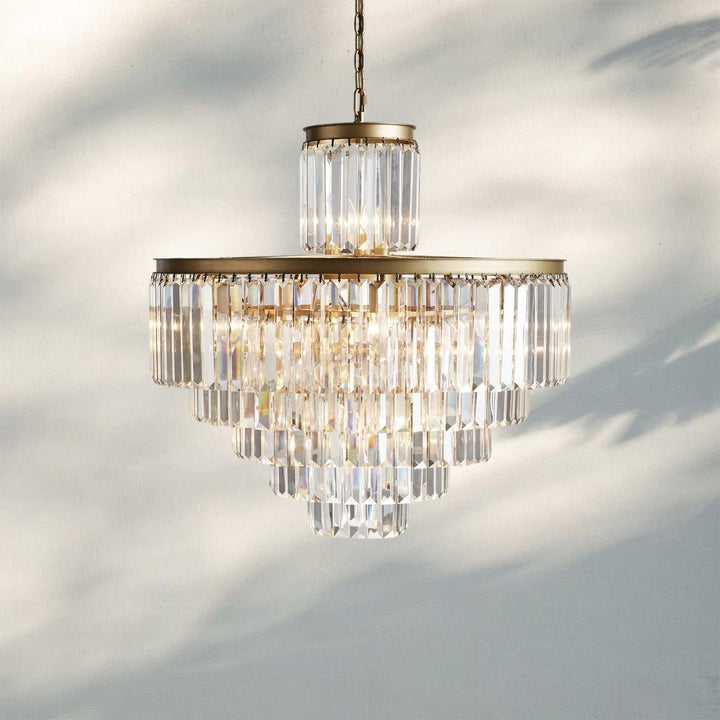Layland Tiered Round Chandelier Lighting-22-Light 32.5''-Antique Brass-