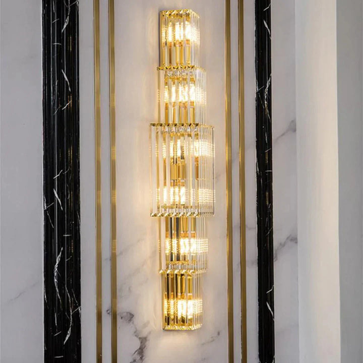 Light Luxury Crystal Layered Wall Lamp - Arialamps