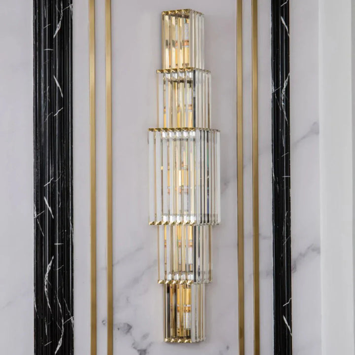 Light Luxury Crystal Layered Wall Lamp - Arialamps