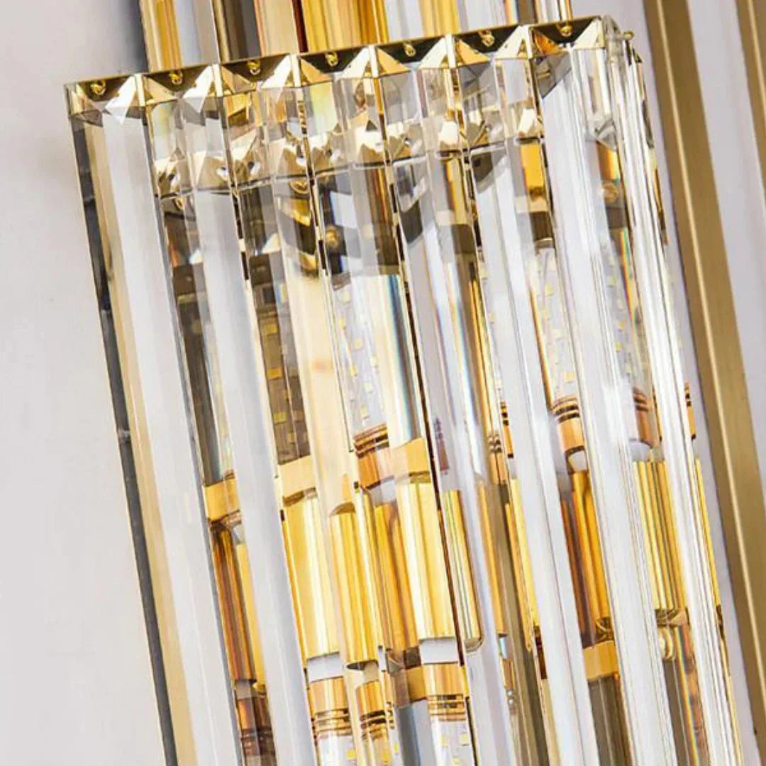 Light Luxury Crystal Layered Wall Lamp - Arialamps