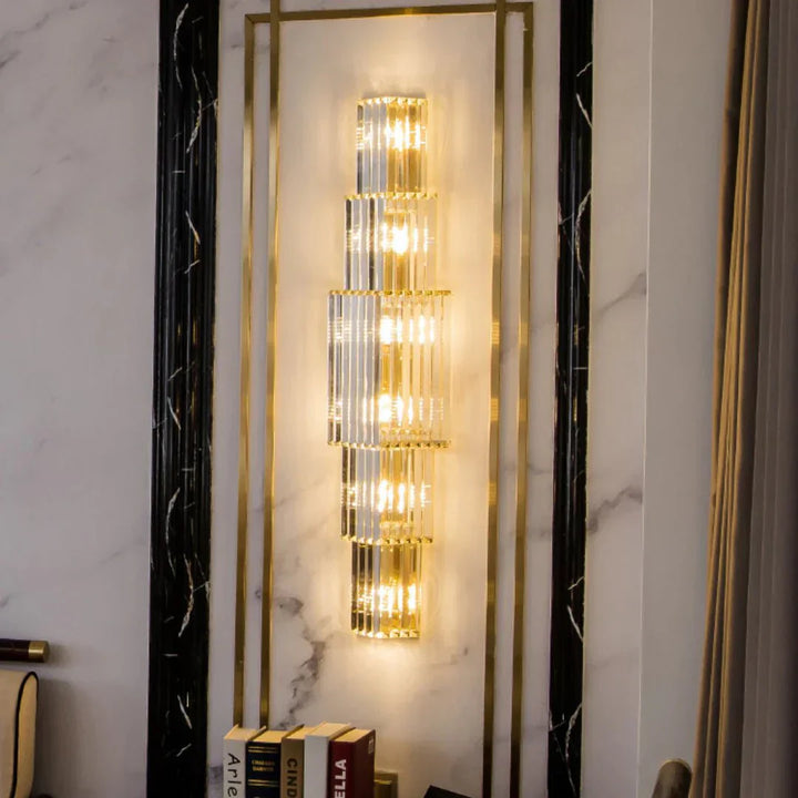 Light Luxury Crystal Layered Wall Lamp - Arialamps