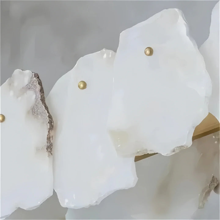 Luxury Alabaster Flakes Linear Chandelier Hanging Rod Light-