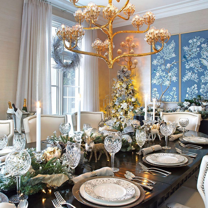 Luxury Branch Flower Chandelier in Gold for Living Room Staircase and Bedroom Lighting-Chandeliers-Arialamps