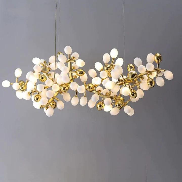 Luxury Escamoles Modern Linear Grape Chandelier-Small: 39.4" L-Arialamps