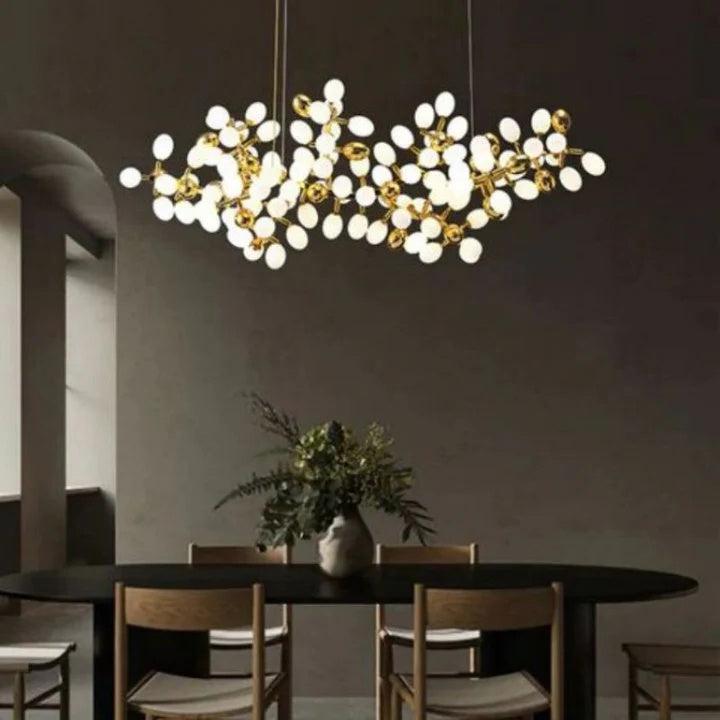 Luxury Escamoles Modern Linear Grape Chandelier-Large: 59" L-Arialamps