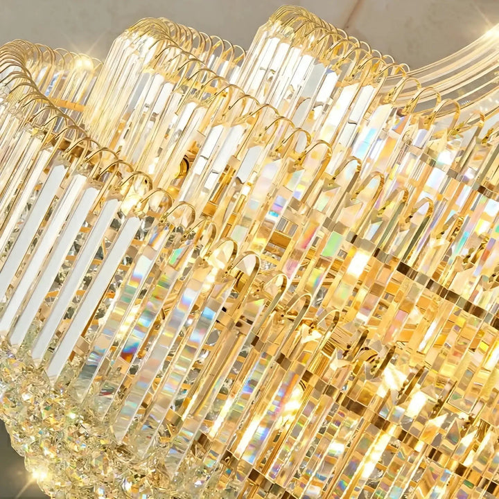 Luxury Extra Large Crystal Chandelier Round Ceiling Light Fixture for Foyer, Entryway & Entrance - Arialamps