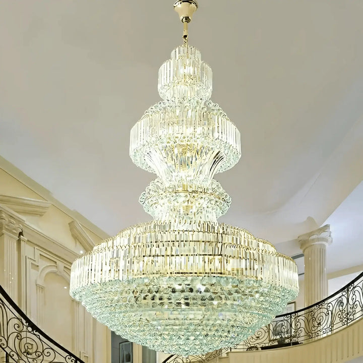 Luxury Extra Large Crystal Chandelier Round Ceiling Light Fixture for Foyer, Entryway & Entrance - Arialamps