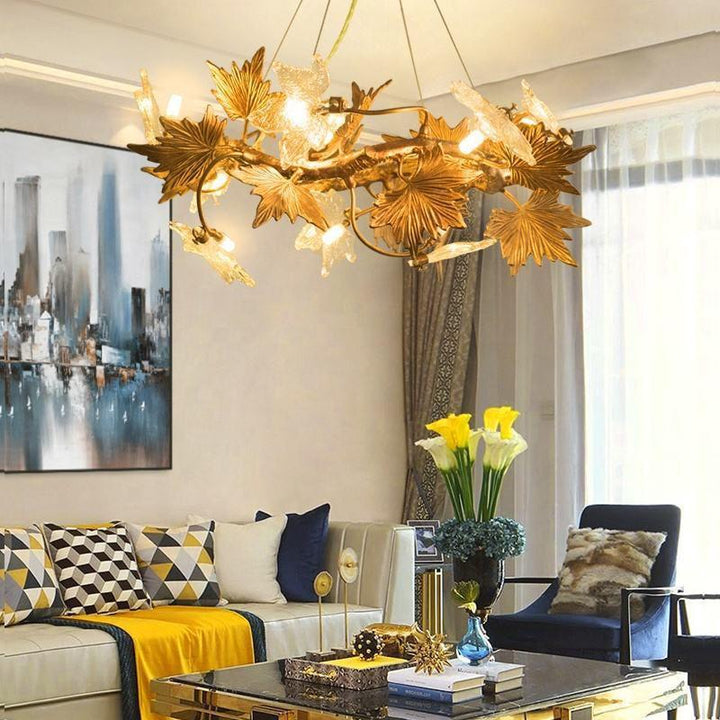 Maple Leaf Branch Chandelier-branch chandeliers for dining room,branch chandeliers for stairways,branch chandeliers for foyer,branch chandeliers for bedrooms,branch chandeliers for kitchen,branch chandeliers for living room-D80cm（D31½")-Arialamps