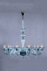 Marcella Venetian Blue Glass Chandelier