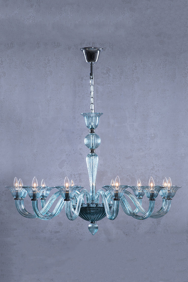 Marcella Venetian Blue Glass Chandelier