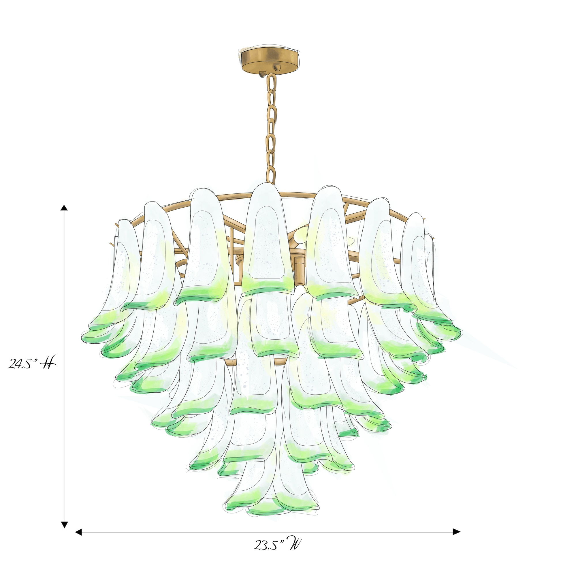 Marielle Mid Century Petal Chandelier - Arialamps