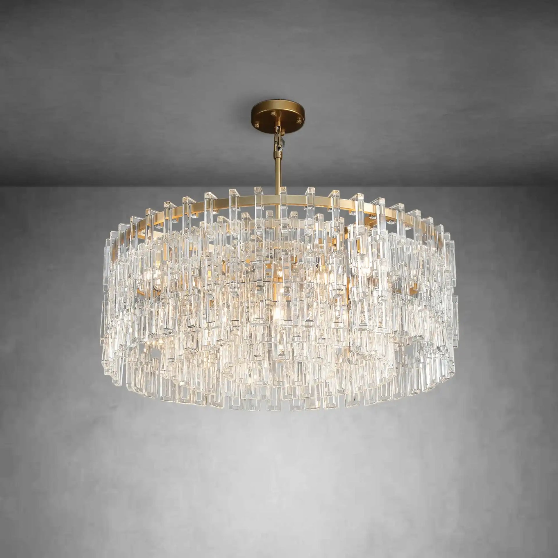 Melody K9 Crystal Round Chandelir for Living Room Bedroom