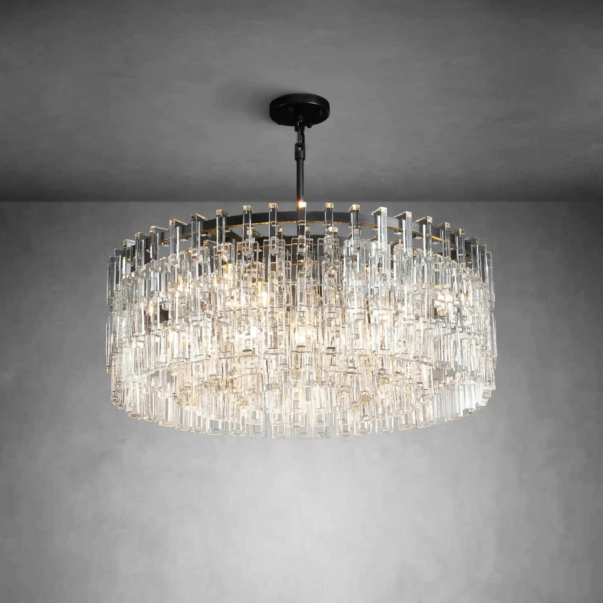 Melody K9 Crystal Round Chandelir for Living Room Bedroom
