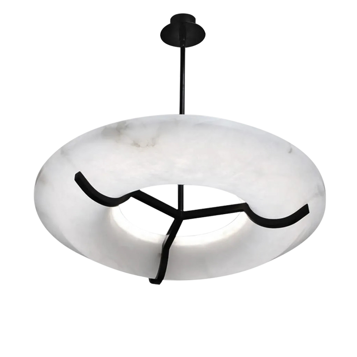 Maxine Modern Round Alabaster Dining Room Chandelier Chandelier Kevin Studio Inc