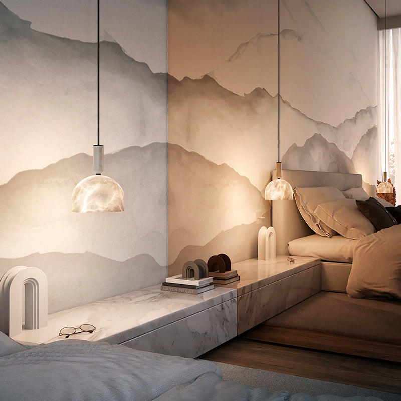 Merlin Enid Alabaster Bedside Pendant Light, Kitchen Pendant Lamp