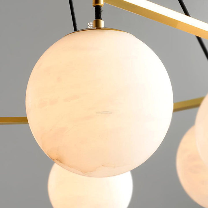 Miira Alabaster Chandelier with 3/6/8 heads-Arialamps