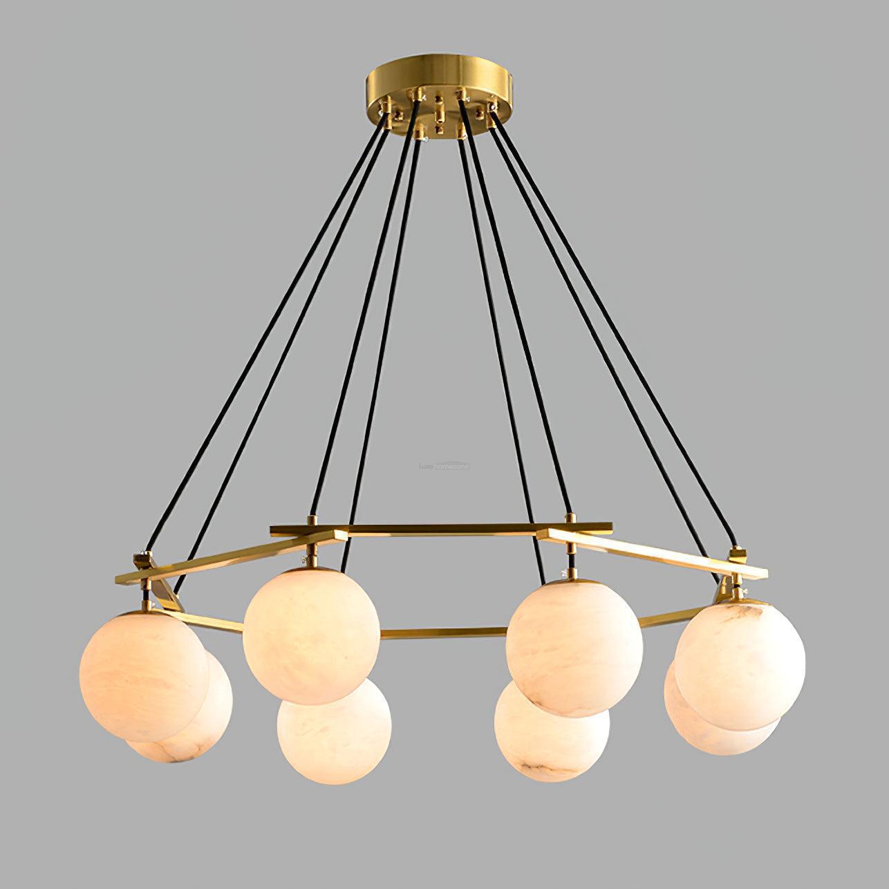 Miira Alabaster Chandelier with 3/6/8 heads-Arialamps