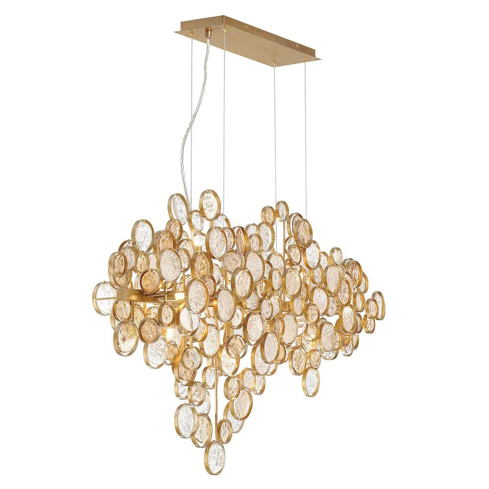 Mirella Trento Clustered Glass Linear Chandelier - Arialamps