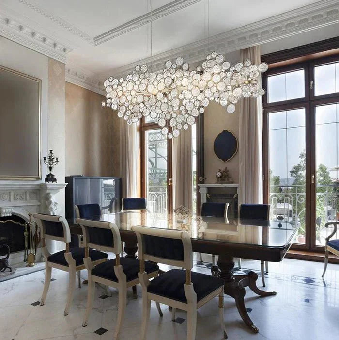 Mirella Trento Clustered Glass Linear Chandelier - Arialamps