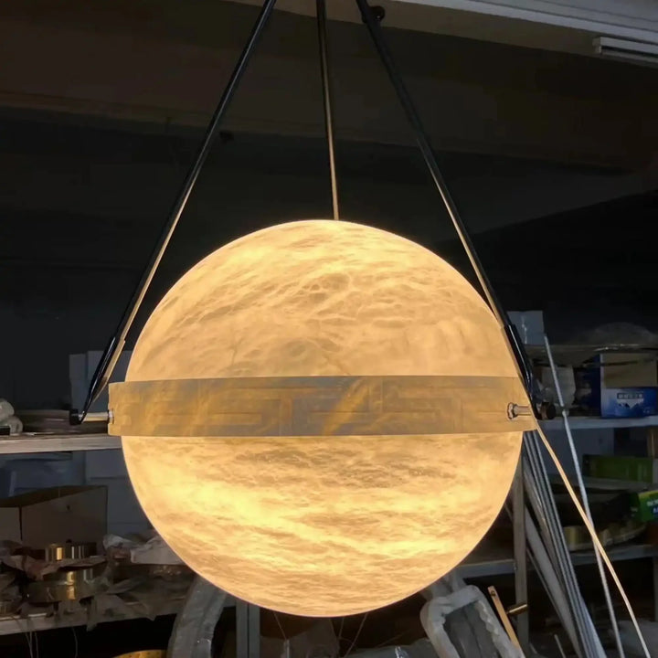 Modern Alabaster Globe Pendant Light - Arialamps