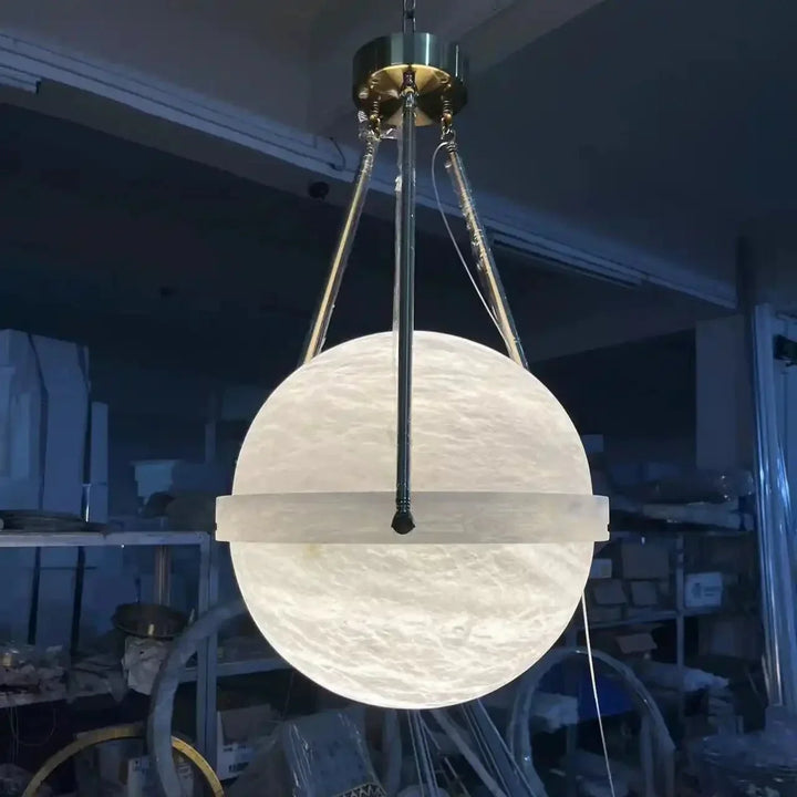 Modern Alabaster Globe Pendant Light - Arialamps