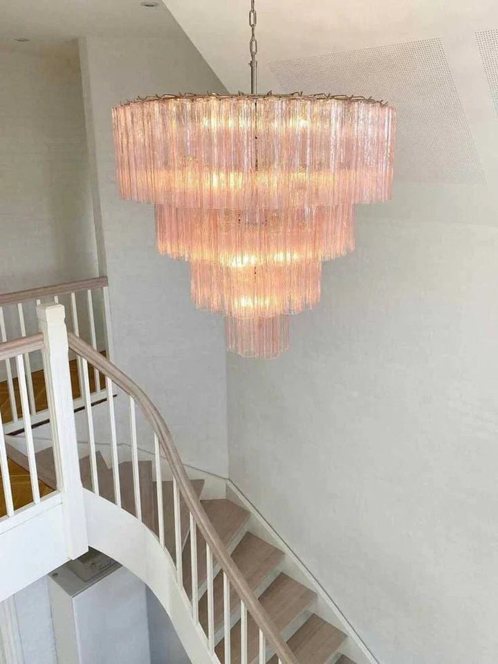 Modern Art Design 3/4/5/7 - Tier Hand - blown Glass Tiered Chandelier - Arialamps