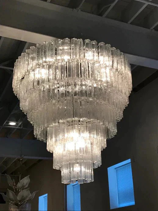 Modern Art Design 3/4/5/7 - Tier Hand - blown Glass Tiered Chandelier - Arialamps
