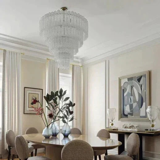 Modern Art Design 3/4/5/7 - Tier Hand - blown Glass Tiered Chandelier - Arialamps