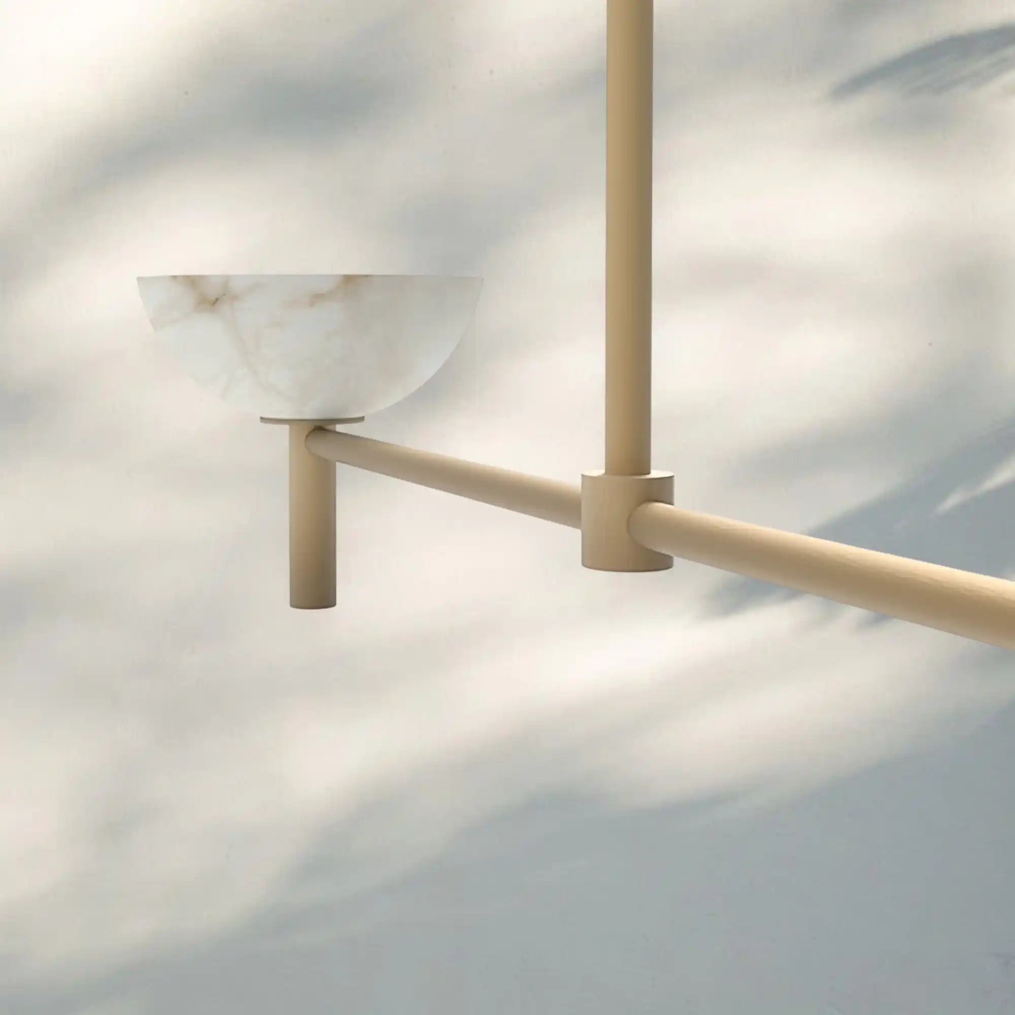 Modern Kitchen Island Pendant Light with Alabaster Shades, Linear Real Alabaster Pendant Lamp-Chandelier-Arialamps