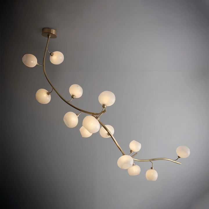 Modern Linear Brass Branches Chandelier for Dining Room-L83.5"*W55"*H75.5"-Dimmable Warm Light-Arialamps