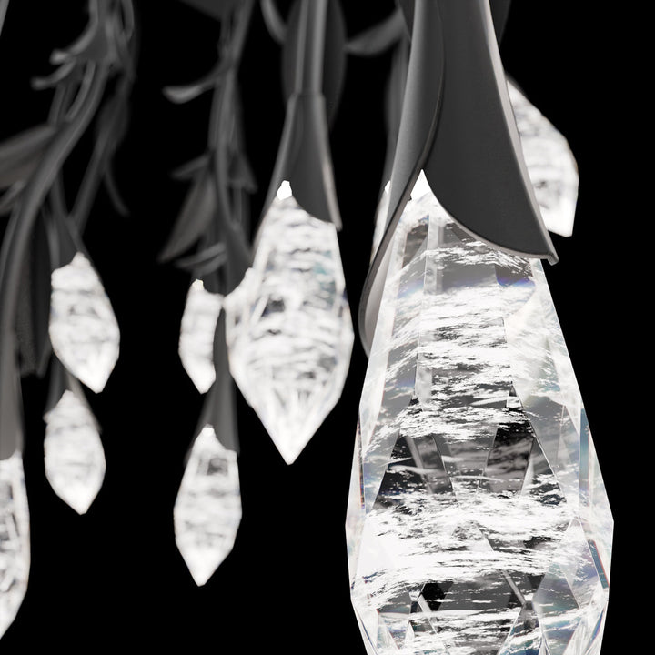 Modern Luxury Floating Branches Floral Crystal Chandelier with Rectangular Canopy for High-ceiling-Arialamps