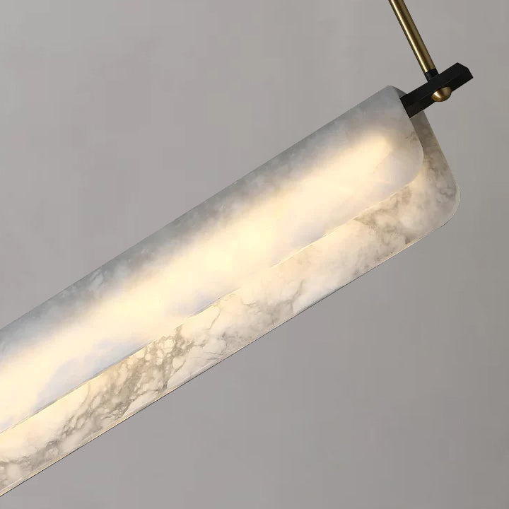Modern Real Alabaster Chandelier, Linear Chandelier Over Dining Room Chandeliers Kevin Studio Inc