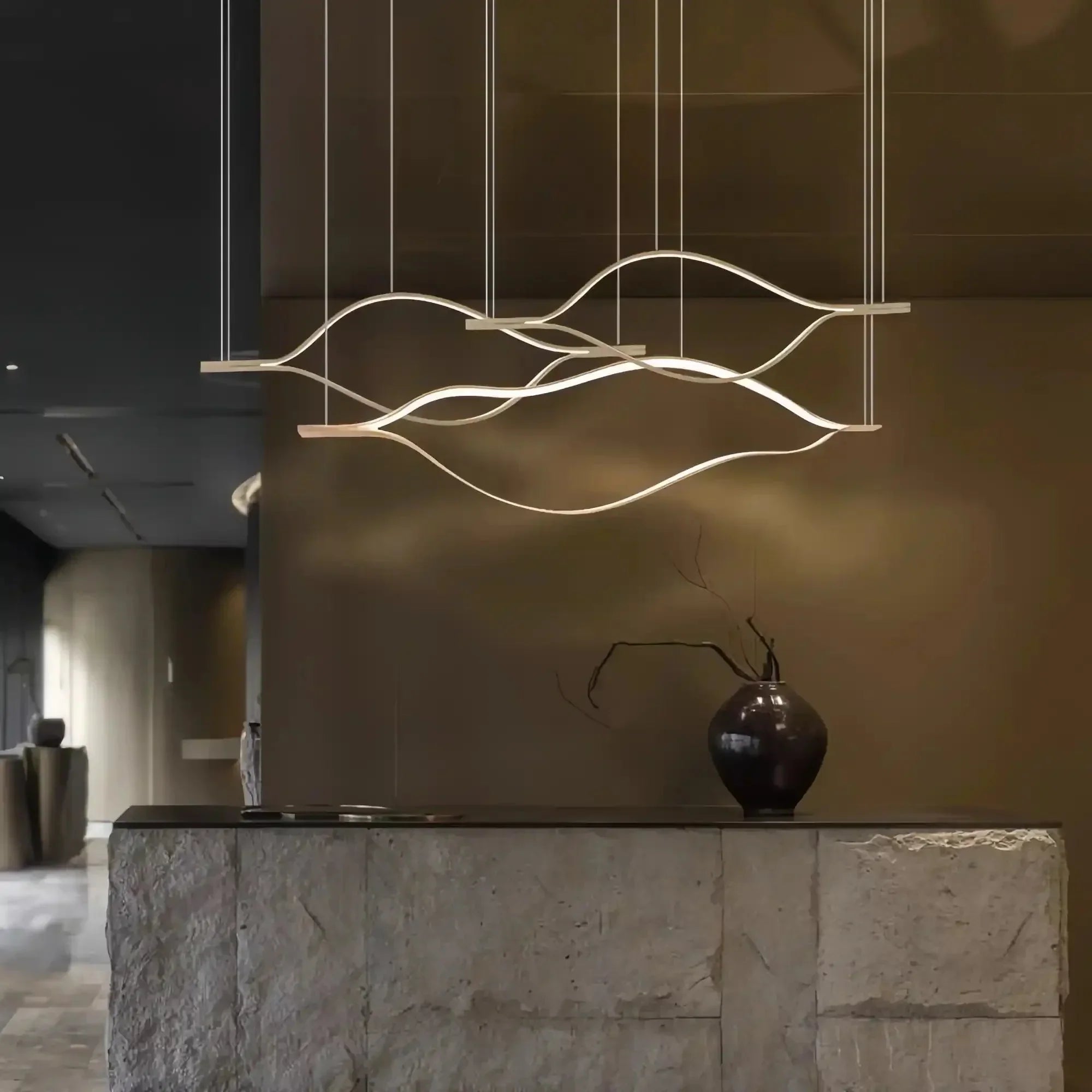 Modern Simple Aluminum Waving Chandelier - Arialamps