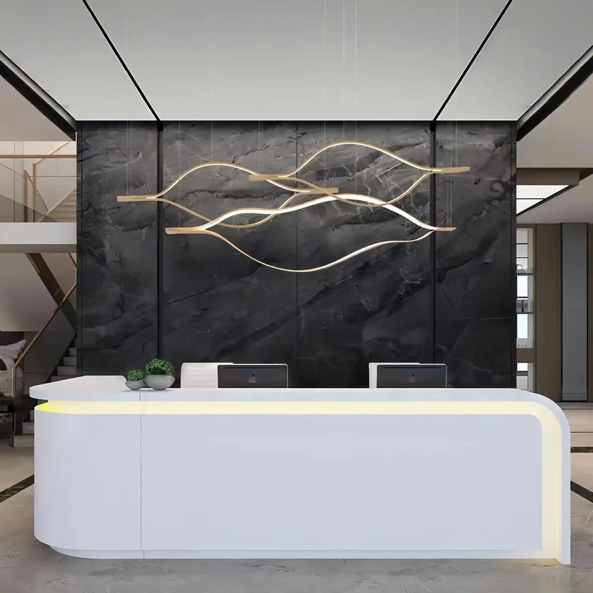 Modern Simple Aluminum Waving Chandelier - Arialamps