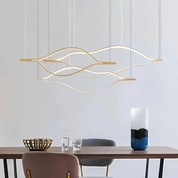 Modern Simple Aluminum Waving Chandelier - Arialamps