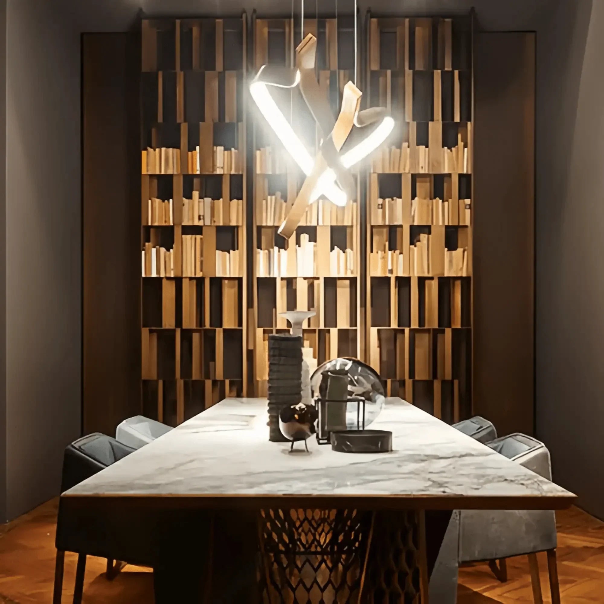 Modern Simple Aluminum Waving Chandelier - Arialamps