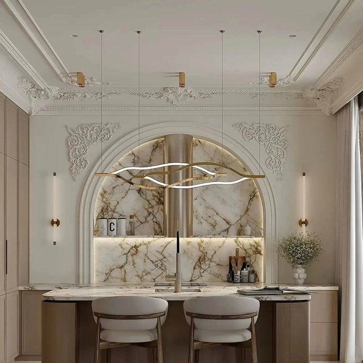 Modern Simple Aluminum Waving Chandelier - Arialamps