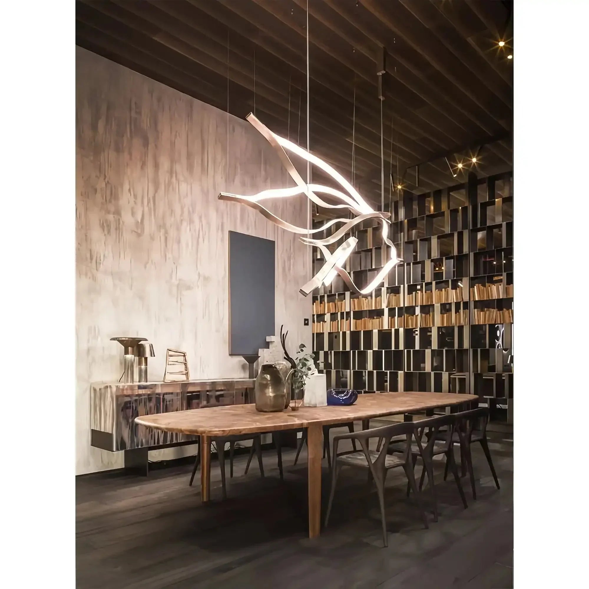 Modern Simple Aluminum Waving Chandelier - Arialamps
