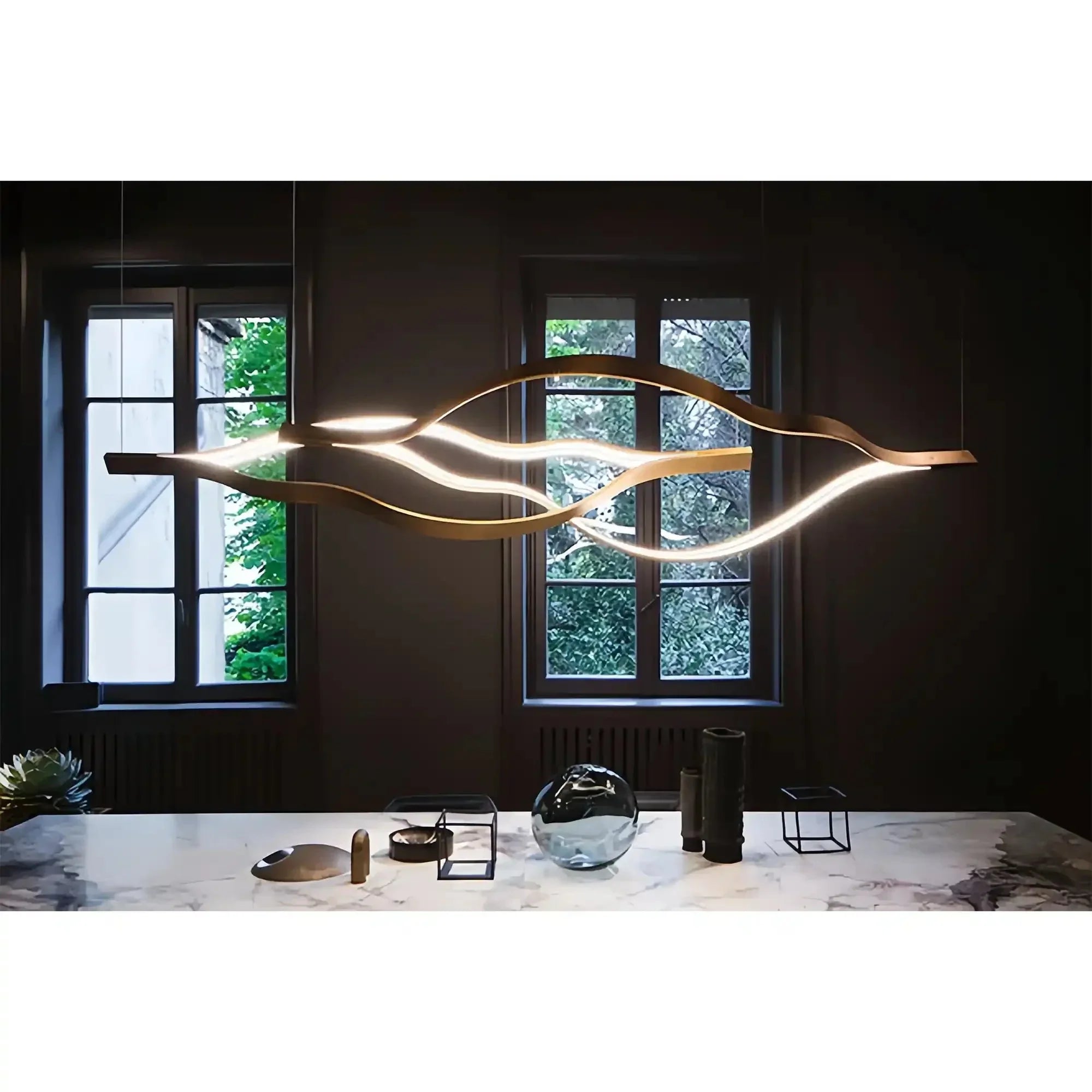 Modern Simple Aluminum Waving Chandelier - Arialamps