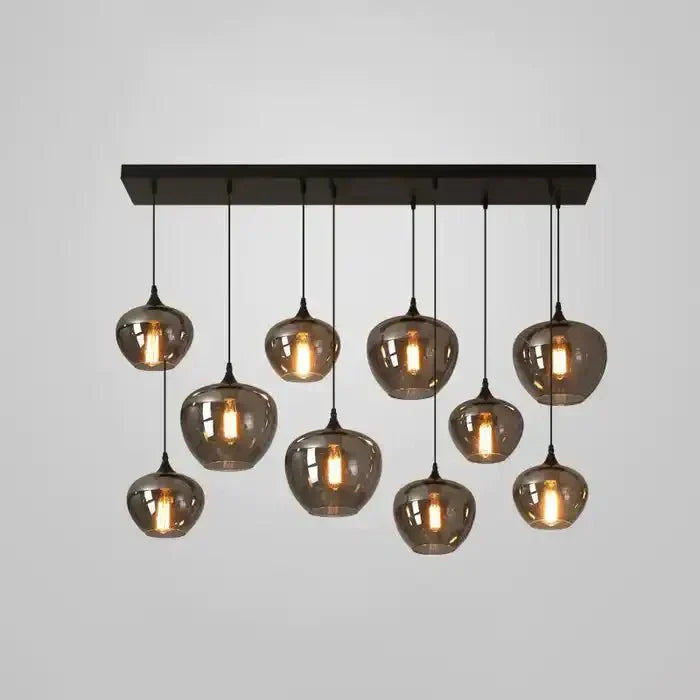 Modern Smoke Gray Glass Lamp Designer Chandelier - Arialamps