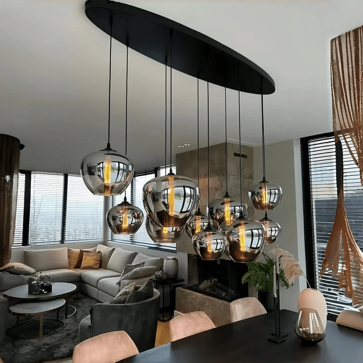 Modern Smoke Gray Glass Lamp Designer Chandelier - Arialamps