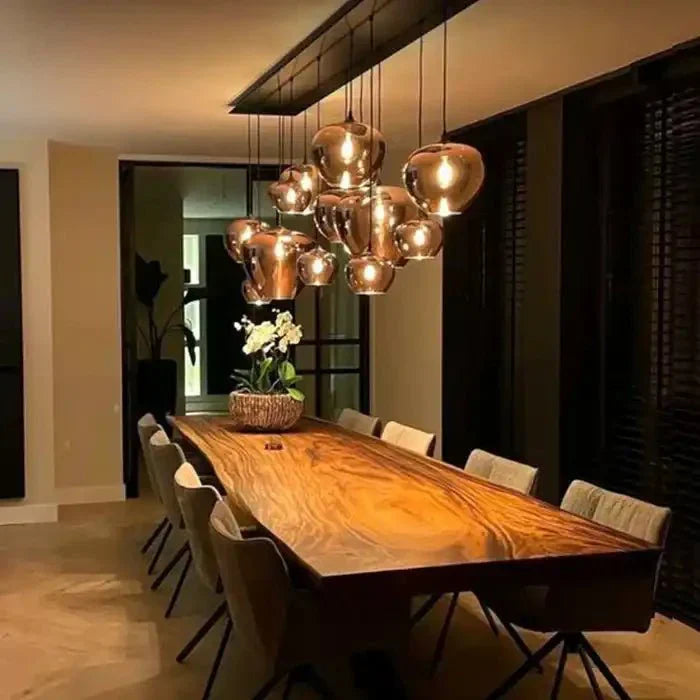 Modern Smoke Gray Glass Lamp Designer Chandelier - Arialamps