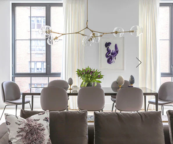 Modern Sputnik Smoky Gray/Amber Glass Branch Chandelier for Kitchen Island/Dining Room-Chandeliers-Arialamps