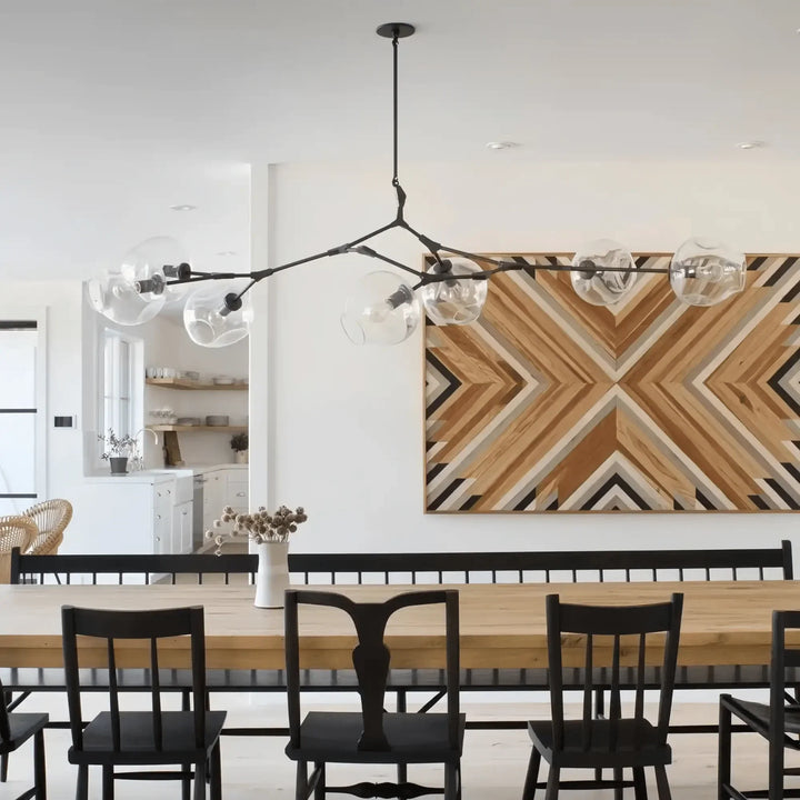 Modern Sputnik Smoky Gray/Amber Glass Branch Chandelier for Kitchen Island/Dining Room - Arialamps