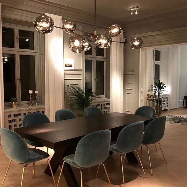 Modern Sputnik Smoky Gray/Amber Glass Branch Chandelier for Kitchen Island/Dining Room-Chandeliers-Arialamps