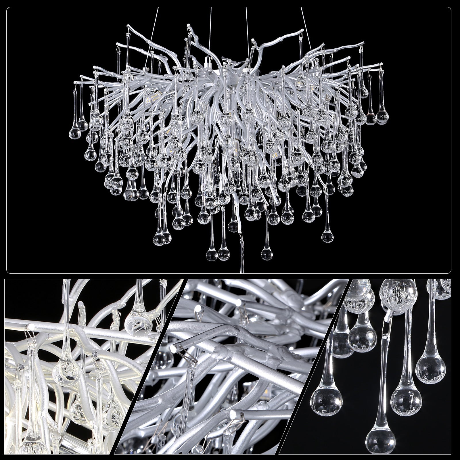 Doris Rain Branch Chandelier Dia 23.5" Silver